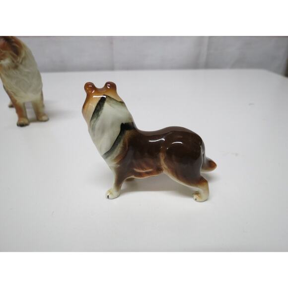 Vintage Collie Sheltie Dogs Figurines Set of 3 Miniature Japan Bone China - Picture 6 of 12